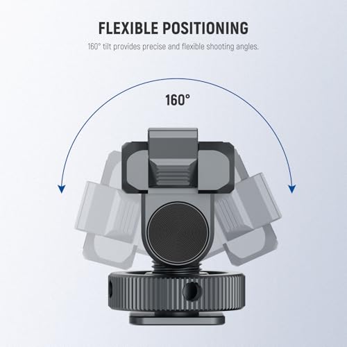 NEEWER Magnetic Mount Accessories Compatible with DJI Osmo 360 / Action 5 Pro / 4/3, Quick Release 160° Tilt Action Camera Adapter Mount with Cold Shoe, 1/4" Thread, AC012 Dark Gray - style: AC012 Dark Gray
