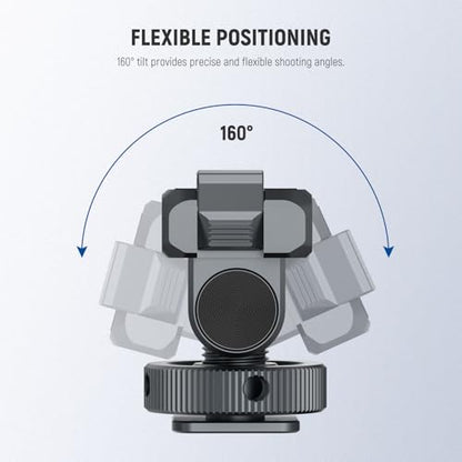 NEEWER Magnetic Mount Accessories Compatible with DJI Osmo 360 / Action 5 Pro / 4/3, Quick Release 160° Tilt Action Camera Adapter Mount with Cold Shoe, 1/4" Thread, AC012 Dark Gray - style: AC012 Dark Gray