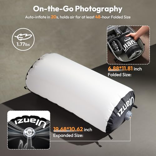 Ulanzi AL60 Inflatable Tube Light - LED Video Light Photography with Remote, 2700K-6500K CRI≥96 10 Effects Portable Photography Camera Soft Light for Game/Live Stream/YouTube(Not Adapter & Power Bank) - size: 60W
