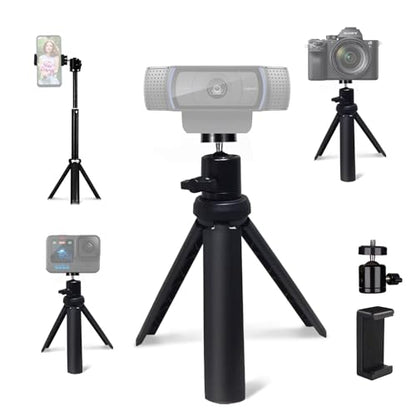 NexiGo Lightweight Mini Tripod for Camera/Phone/Webcam, Extendable Stand, for NexiGo Logitech Webcam C920 C922 C925e C922x C930e C930 C615 Brio and Other Lightweight Devices with 1/4" Thread