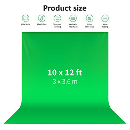 NEEWER 10 x 12FT / 3 x 3.6M PRO Photo Studio Premium Polyester Collapsible Backdrop Background for Photography, Video and Television (Backdrop ONLY) - Green - color: Green, size: 10 x 12 ft