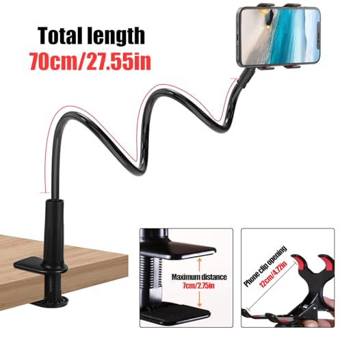 360-Degree Rotating Phone Stand, Adjustable Phone Holder for Desk, Flexible Phone Mount for Video Calls and Watching Videos - color: Black2