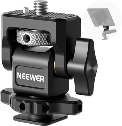 NEEWER Camera Monitor Mount with Cold Shoe, Anti Twist 1/4" Screw for 5" & 7" Field Monitor Compatible with Atomos Ninja V, 360° Swivel & Adjustable 180° Tilt Damping, Compatible with SmallRig, MA006 - style: MA006(1-Pack)