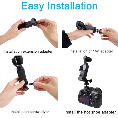 PellKing Clod Shoe Mount Adapter for DJI Osmo Pocket 3 Camera, with DJI Pocket 3 Expansion Adapter for DSLR Hot Shoe Mount