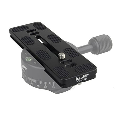 Haoge 120mm QR Quick Release Plate Dual Dovetail and D-Ring Screw Fits Arca-Swiss Standard for Tripod Ball Head