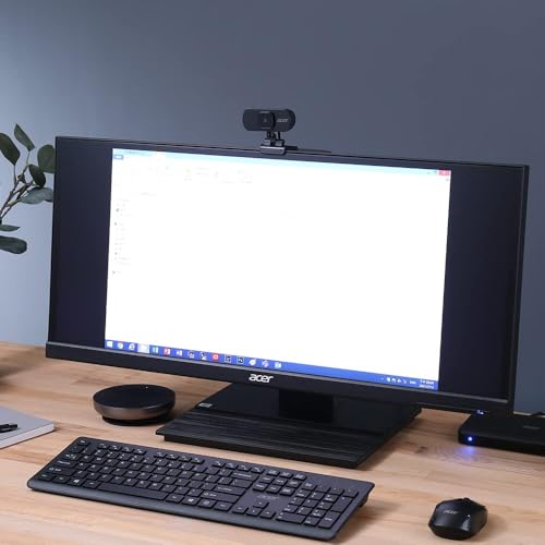 acer Full HD USB Streaming 2MP Webcam | 1080P HD | 360° Rotation | Digital Microphone | Plug & Play for Desktop or Laptop PC | Stream for Zoom, Skype, Facetime, YouTube | Conference Calls & MS Teams