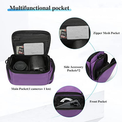 G-raphy Camera Case Bag DSLR SLR Bag for Canon, Nikon, Sony,Panasonic, Olympus and etc - color: Purple