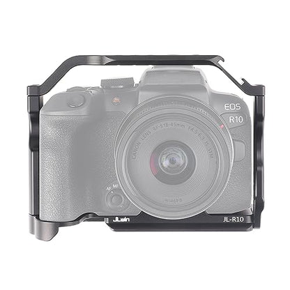 Hersmay R10 Cage with Top Handle,Aluminium Alloy Camera Cage for Canon EOS R10 Mirrorless Cameras, Vlogging Video Shooting Filmmaking Rig Stabilizer with 1/4" Mounting and 3/8" Arri Locating Hole