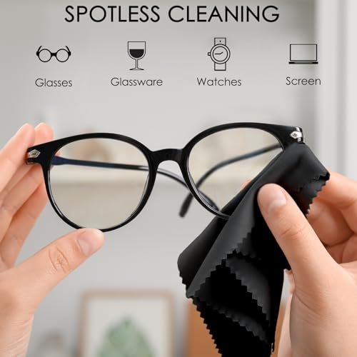 120 Pack Microfiber Cleaning Cloths for Glasses Cloth Eyeglass Cleaning Wipes 7" x 6" Lens Cleaning Cloth for Screens, Cameras, Eyeglasses, Cell Phone, LCD TV Screens, 2 Colors - color: Black and Gray