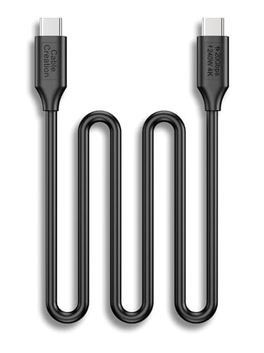 CableCreation 20G USB 3.2Gen 2x2 for Thunderbolt 5 PVC-Cable 3.3FT, 240W PD 3.1 Charging, 120Gbps Bandwidth for Dual 8K, USB C Data Cable for SSD, MacBook M4 Pro, iPhone17/16,Dock,Auto - color: 20G, size: 3.3FT-Straight