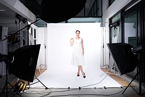 Yizhily Seamless Photo Photography Background Paper Backdrop for Photoshoot, Videos, YouTube, Livestream, 107" x36', Arctic White - color: Arctic White