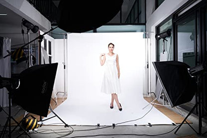 Yizhily Seamless Photo Photography Background Paper Backdrop for Photoshoot, Videos, YouTube, Livestream, 107" x36', Arctic White - color: Arctic White