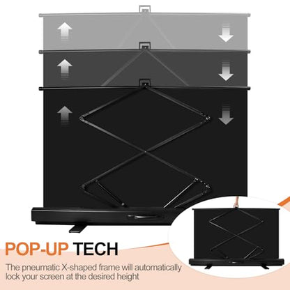 Black Backdrop Screen, Collapsible Retractable Chroma Key Photo Background | 74 x 76in Portable Chromakey Panel, Wrinkle Resistant, Pull Up, Photographic Studio, Video Conference, Live Game, Streaming - color: Black, size: 74 x 76in