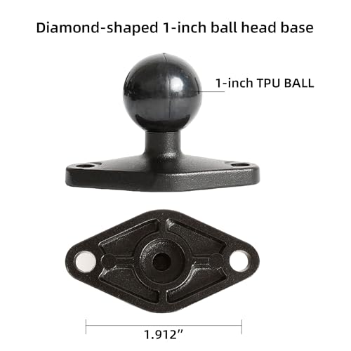 xik Camera Mount Holder: 1" Ball Rhombic Base, 1/4"-20 Thread - Fits Logitech Security Camera，DSLR, CCTV, Action Cam, Projector - Install on Wall, Desk, Car (AMPS), Boat - size: 4.13" Length