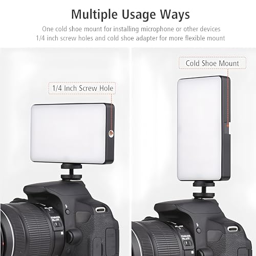 Clip-On Selfie Light, 138 LED, CRI 95+2000mAh, Portable, 3 Light Modes+RGB, with Cold Shoe Mount & Camera Tripod, for Phone iPhone Cameras Webcam Laptop Computer Photography Live Streaming (M140-RGB)