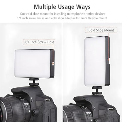 Clip-On Selfie Light, 138 LED, CRI 95+2000mAh, Portable, 3 Light Modes+RGB, with Cold Shoe Mount & Camera Tripod, for Phone iPhone Cameras Webcam Laptop Computer Photography Live Streaming (M140-RGB)