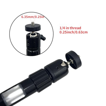 Universal 1/4" Swivel Mini Ball Head Tripod Mount, Black, 10-Pack | 360 Degree Rotating Adapter, For DSLR Cameras, For Tripods, For Monopods
