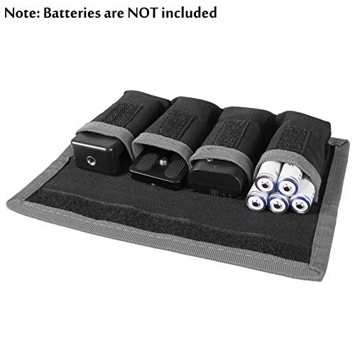 Meking 2 Pcs DSLR Battery Case Holder Storage Bag (4 Pocket) for AA/AAA Battery and LP-E6 LP-E8 LP-E10 LP-E12, EN-EL14 EN-EL15, NP-FW50 NP-F550 NP-FM500H (Gray) - color: Grey 2pcs