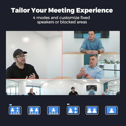 COOLPO Camera 360, 4K Smart Video Conference Room Camera and Microphone, AI Driven Speaker Tracking, Noise Cancellation, Works with Zoom, Google Meet, Meeting, Plug Play Setup, AI Huddle Pana