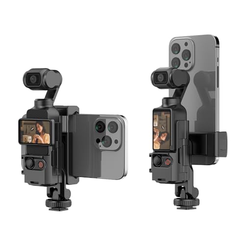 Coyktonty Phone Holder Set for DJI OSMO Pocket 3/Pocket 4 with 1/4 Threaded Hole and Cold Shoe Groove Attaches to tripods, Selfie Sticks, Fill-in Lights.