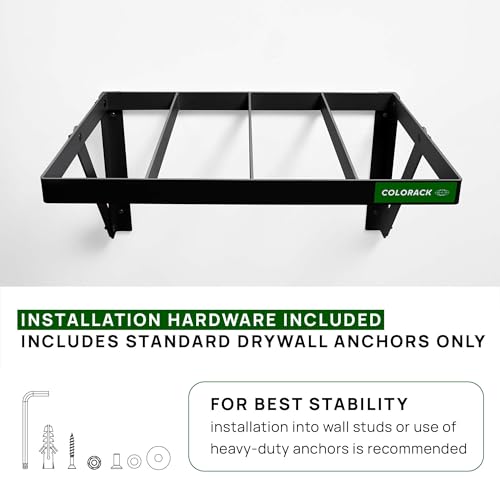 Seamless Paper Backdrop Vertical Storage Rack Wall Mounted Organizer for Photography Studio Holds up to 16 Rolls Heavy-Duty Steel Black - color: BLACK