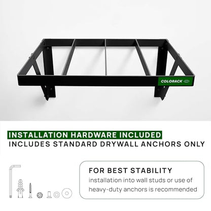 Seamless Paper Backdrop Vertical Storage Rack Wall Mounted Organizer for Photography Studio Holds up to 16 Rolls Heavy-Duty Steel Black - color: BLACK