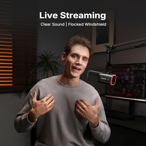 MAONO Microphone Windscreen for PD100W Microphone High-Density Flocked Foam Mic Cover, Soft Flocked Foam for Noise Reduction & Mic Protection, Reusable & Easy to Clean, Dark Grey