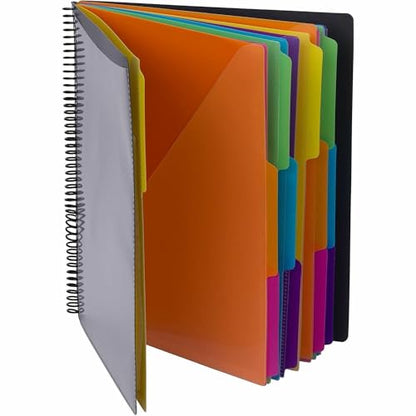 Smead Project Organizer, 24 Pockets, Grey with Assorted Bright Tabs, Tear Resistant Poly, 1/3-Cut Tabs, Letter Size (89206) - style: Brights, 1 Count