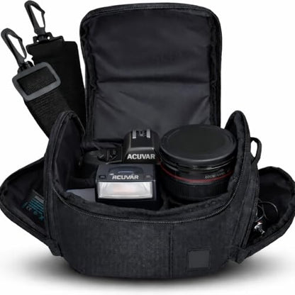 Acuvar Medium Soft Padded Camera Bag Case for DSLR and Mirrorless Cameras – Fits Nikon, Canon, Sony, Pentax, Olympus, Panasonic, Samsung & More – Shockproof Protection for Lenses & Accessories - style: B) Medium