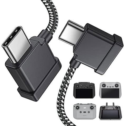 1FT USB C to USB C Remote Controller Cable for IPhone 17/16/15, DJI Mavic 3, Mini 2/3/Mini 4 Pro/5 Pro, Air 2S, Mavic Air 2, DJI RC-N1, RC Pro to Phone/Tablet Cable 90 Degree OTG Data Cord Accessories - style: USB C to USB C
