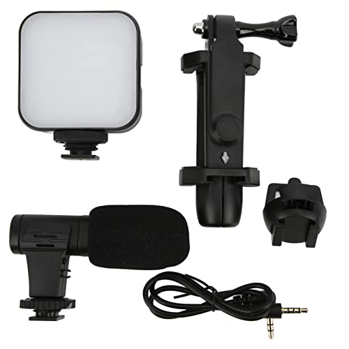 Smartphone Kit, Live Broadcast Video Recording Kit with Fill, Tripod and Phone Holder, 35mm. Microphone for Clear Sound, 360° Rotatable for 55. 8cm Phones,