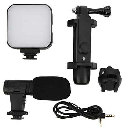 Smartphone Kit, Live Broadcast Video Recording Kit with Fill, Tripod and Phone Holder, 35mm. Microphone for Clear Sound, 360° Rotatable for 55. 8cm Phones,
