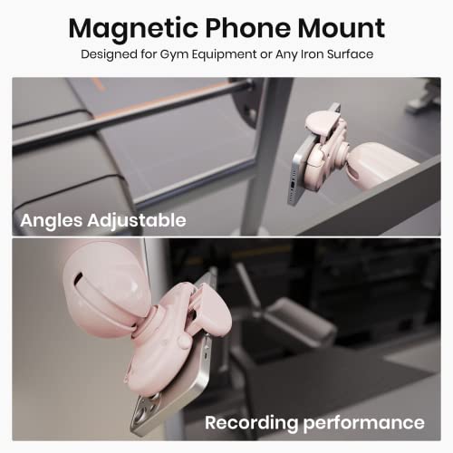 MiiKARE Gym Phone Holder - Magnetic, 360 Rotating, Home & Workout Essentials - Pink - color: Pink