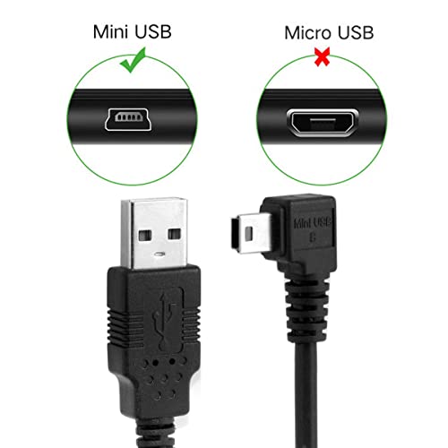 JSER Mini USB2.0 5Pin Type-B Male 90 Degree Left Angle to USB 2.0 Type-A Male Power Data Cable 480Mbps Compatible with Computer Camera Laptop Desktop MP3 MP4 (Left Angle 6ft/1.8m) - size: 1.8m, style: Left Angle