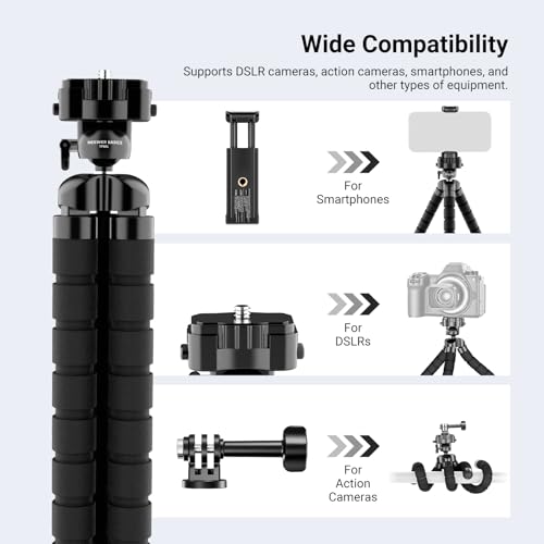 NEEWER Basics Flexible Phone Tripod, Mini Small Octopus Desk Stand Holder, Vlog Selfie Stick for Cell Phone Camera Compatible with iPhone GoPro DJI Insta 360 Action Camera for Video Recording, TP001 - style: TP001