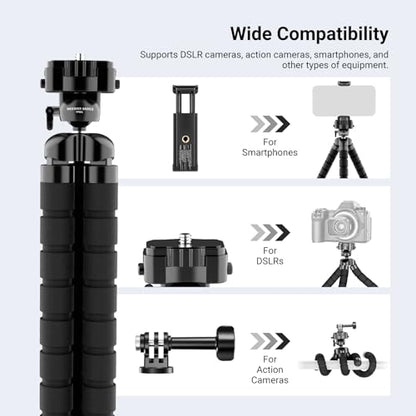 NEEWER Basics Flexible Phone Tripod, Mini Small Octopus Desk Stand Holder, Vlog Selfie Stick for Cell Phone Camera Compatible with iPhone GoPro DJI Insta 360 Action Camera for Video Recording, TP001 - style: TP001
