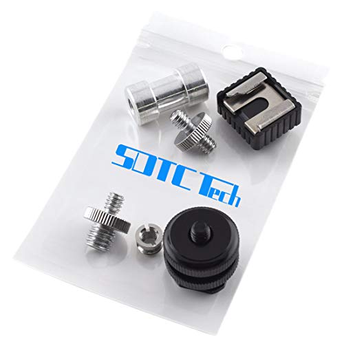 Camera Screw Kit, SDTC Tech 22 pcs Camera Hot Shoe Mount 1/4"-20 and 3/8"-16 Thread Tripod Screw Adapter Converter for Camera/Monopod/Ballhead/Light Stand etc. - color: Hot Shoe Kit