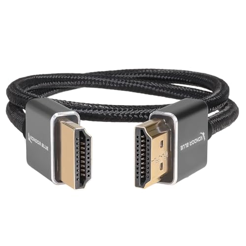 KONDOR BLUE | Full HDMI 2.0 Type A Male to Male 16" Straight Braided Cable | 4K 60Hz 18Gbps, HDR, 3D, Reinforced | for On-Camera Monitors & Recorders + More | Black - color: Black, size: 16 Inch