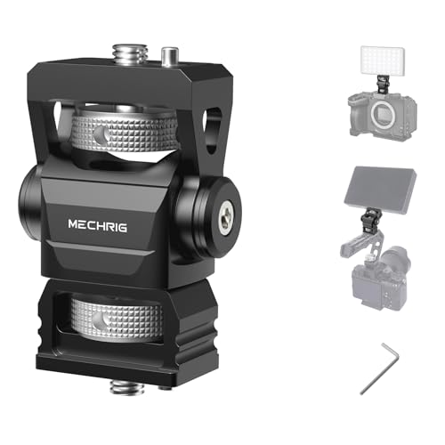 Camera Monitor Mount with 1/4″ Screw, Aluminum Field Monitor Mount for Video Light Microphone Cage, Field Monitor Holder 360° Swivel & 180° Tilt Damping 11lb Load Capacity (63144) - style: Without Knob - 1/4″ Screw Base