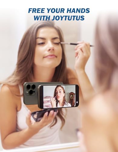 JOYTUTUS Shower Phone Holder, Reusable Suction Cup Phone Mount for Shower, Mirror, Kitchen, Window & Bathroom, Magsafe Wall Mount Compatible with iPhone 17, 16, 15, 14, 13 & All Phones,White,1 Pack - color: White