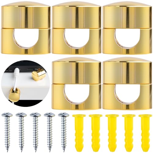 SmallCat 5 Sets Charger Holders for Cords, Gold Adjustable Cable Anchor Holders, Adhesive Metal Cord Clips, Cable Management Wire Organizers for Desk, Office, Nightstand - color: Gold, size: 5 Sets