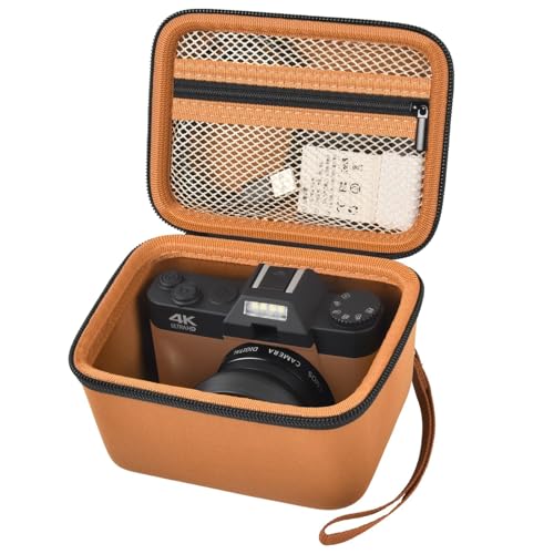 Comecase Vlogging Camera Case Compatible with for Duluvulu/for VJIANGER/for JGIPL/for TEBNGIHNM 4K Digital Cameras for Youtube. Vlog Camera Carrying Storage for Lens and Other Accessories - Brown - color: Brown, size: M