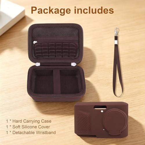 Case for Kodak PIXPRO FZ45 Digital Camera (Hard Case + Soft Silicone Cover) | Kodak PIXPRO FZ45 Digital Camera Hard Carrying Case and Soft Silicone Protective Case with Removable Lens Cover, Brown - color: Brown
