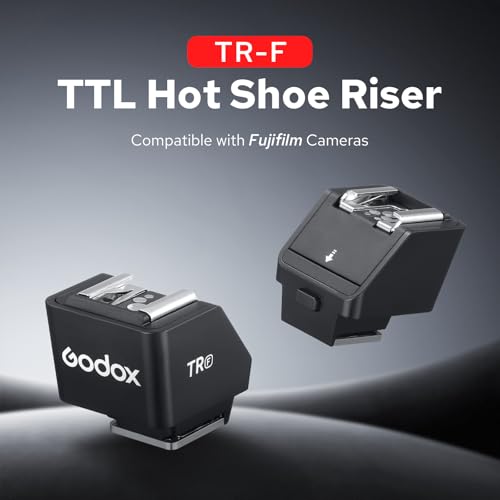 Godox TR-F TTL Hot Shoe Riser for Fujifilm, with 6 Adjustment Levels (0-90°) TTL Function HotShoe Extender Mount Adapter for Godox TTL Mini Flash iT20 iT30Pro