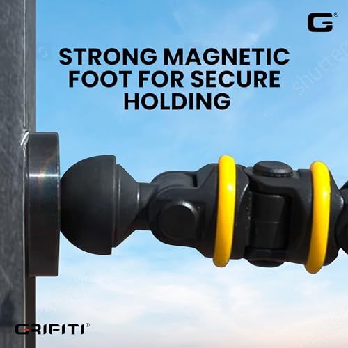 GRIFITI Nootle Recon 5 Flex Arm Leg Magnetic Foot Mini Ball Head Camera Mount Stand Magnetic Foot 6 Inch Flexible Mini Ball Head Attaches to Steel or Other Magnet Surfaces - style: 5 Flex Arm Leg + Mini Ball Head