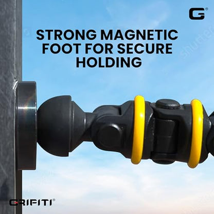 GRIFITI Nootle Recon 5 Flex Arm Leg Magnetic Foot Mini Ball Head Camera Mount Stand Magnetic Foot 6 Inch Flexible Mini Ball Head Attaches to Steel or Other Magnet Surfaces - style: 5 Flex Arm Leg + Mini Ball Head