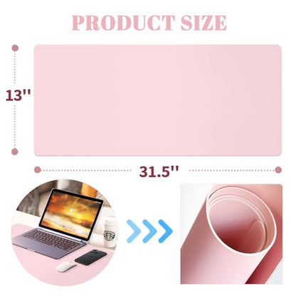 Dry Erase Desk Mat, Waterproof Desk Pad, Erasable Writing White Board for Making Plans, Non-Slip Large Desktop Protector for Office, Home, School 31"x13"(Pink) - color: Pink