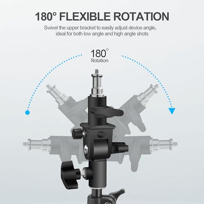WELLMAKING Stainless Steel Photography Light Stand 9.2ft/280cm.Spring Cushioned Heavy Duty Tripod Stand with 1/4”to3/8” Screw Adapter and Tilt Swivel Mount for Strobe, Video Light,ring light,Monolight - size: 9.2ft