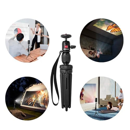 Nebula Adjustable Tripod Stand, Compact, Portable Projector Stand, Includes Universal Mount and Swivel Ball Head - Aluminum Alloy Tripod Stand, for Capsule 3, Capsule 3 Laser, Capsule Air