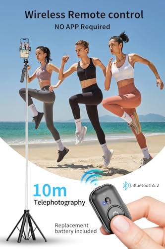 Selfie Stick, Phone Tripod 71" Stand 360 Rotation with Detachable Phone Holder & Wireless Remote, Compatible with All Cell Phones, Camera for Content Creator Vlog Live Stream Video Record - style: C19